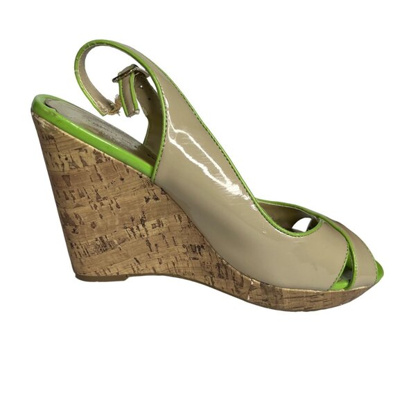 Tommy Hilfiger Wedge Sandals Shoes Womens Size 8 M Tan Green Cork - Picture 3 of 15